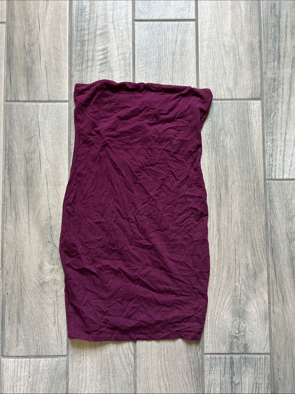 AKIRA Strapless Bodycon Dress in Plum